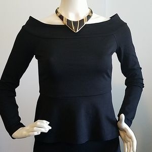 BCBG MAXAZRIA BLACK OFF SHOULDER XS